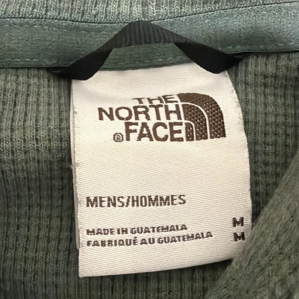 North Face Gorpcore Outdoors Hiking Waffle Knit Thermal Hoodie Mens Medium Green